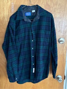 Pendleton Blackwatch Plaid Flannel Shirt in Green & Navy